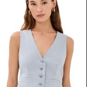 NWT Good American Essential Suiting Vest Heather Grey Sz L